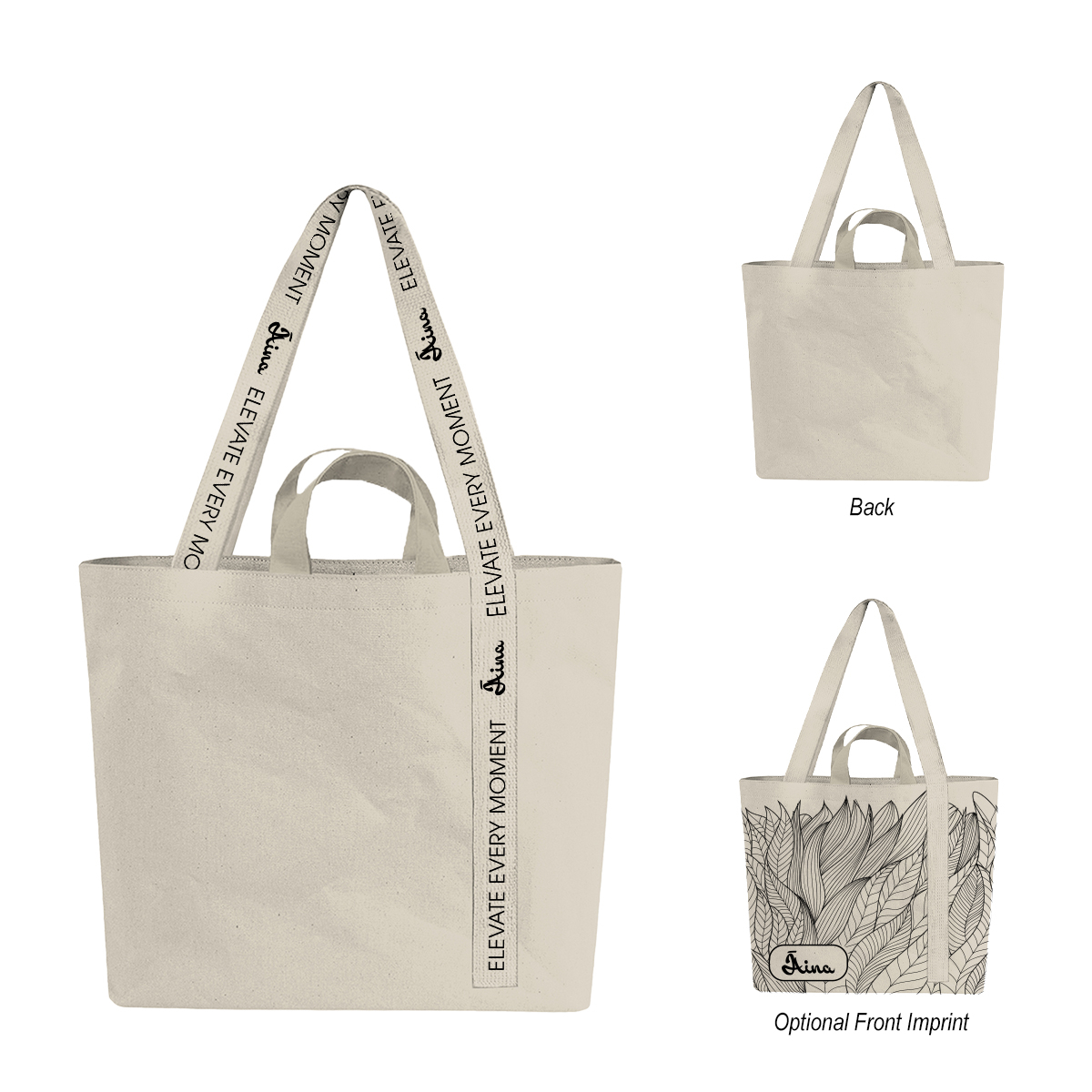 14 oz. Recycled Mono-Strap Canvas Tote Bag 